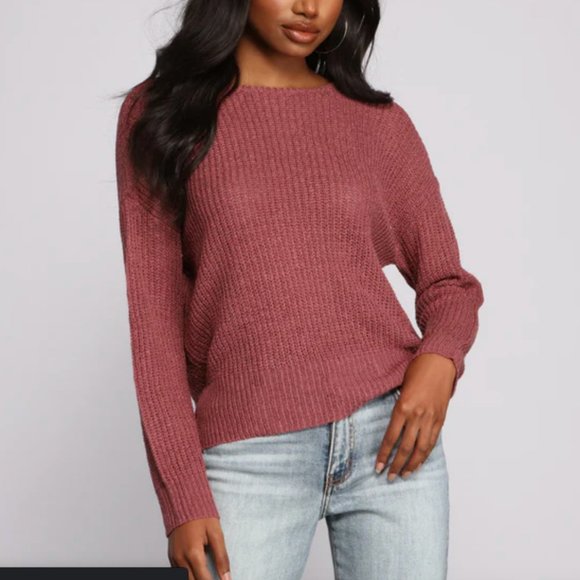 Windsor Sweaters - New with Tags Windsor Loving Knit Basic Open Back Sweater